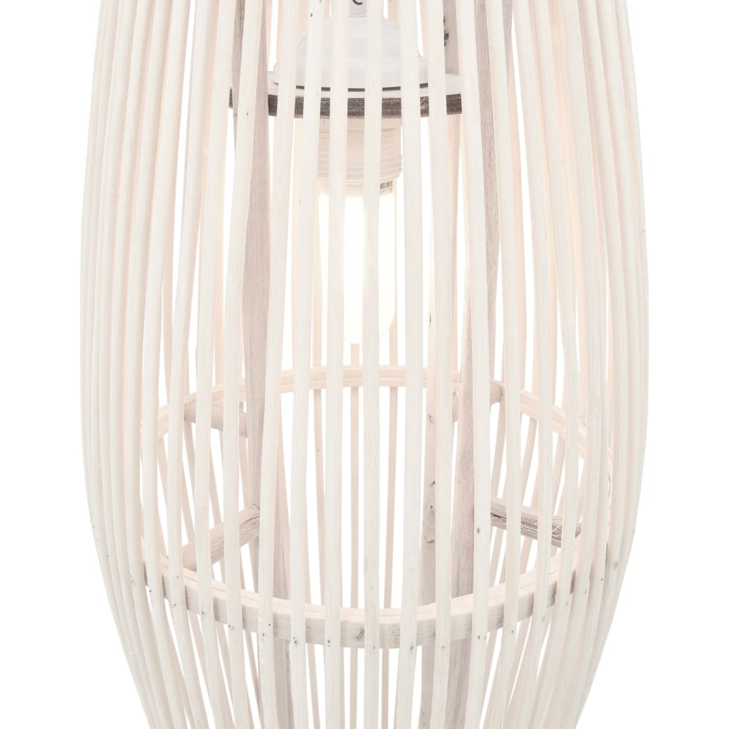 Berkfield Pendant Lamp White Willow 40 W 23x55 cm Oval E27