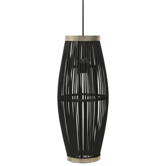 Berkfield Pendant Lamp Black Willow 40 W 23x55 cm Oval E27