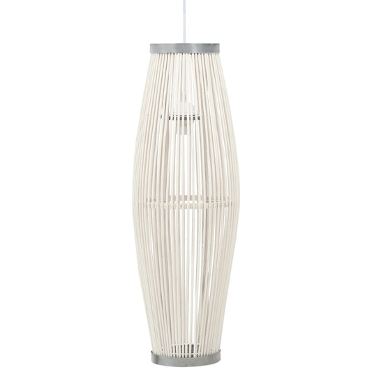 Berkfield Pendant Lamp White Willow 40 W 25x62 cm Oval E27
