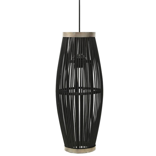 Berkfield Pendant Lamp Black Willow 40 W 25x62 cm Oval E27