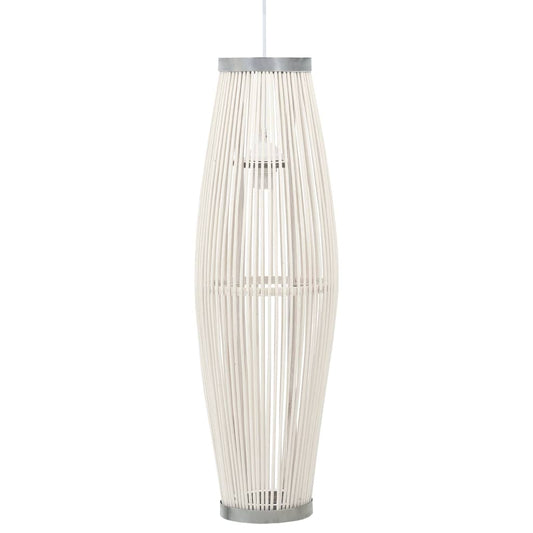Berkfield Pendant Lamp White Willow 40 W 27x68 cm Oval E27