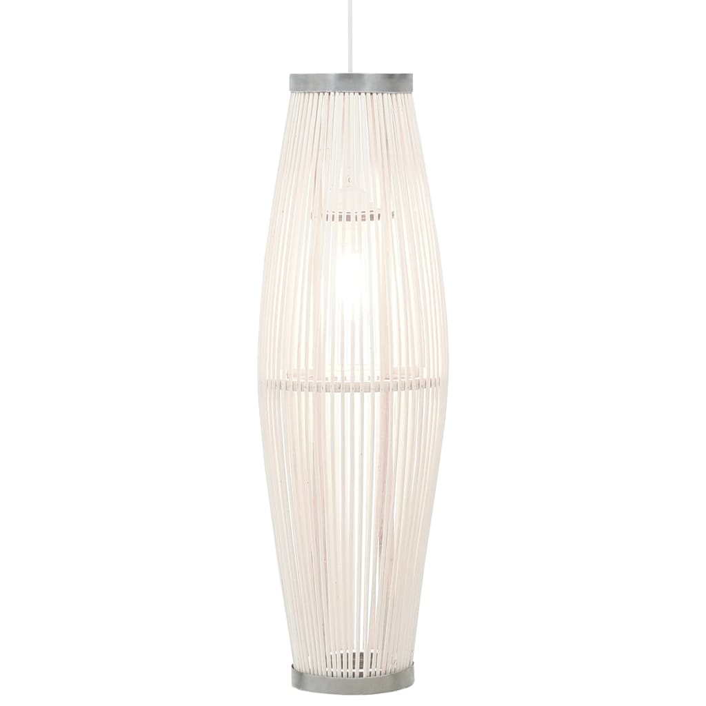 Berkfield Pendant Lamp White Willow 40 W 27x68 cm Oval E27