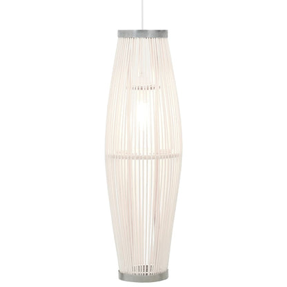 Berkfield Pendant Lamp White Willow 40 W 27x68 cm Oval E27