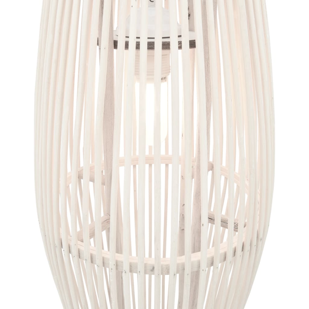 Berkfield Pendant Lamp White Willow 40 W 27x68 cm Oval E27