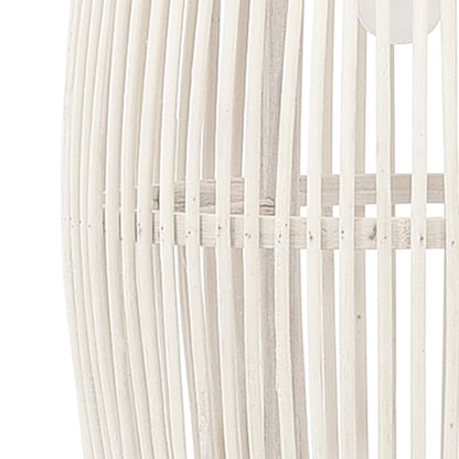 Berkfield Pendant Lamp White Willow 40 W 27x68 cm Oval E27