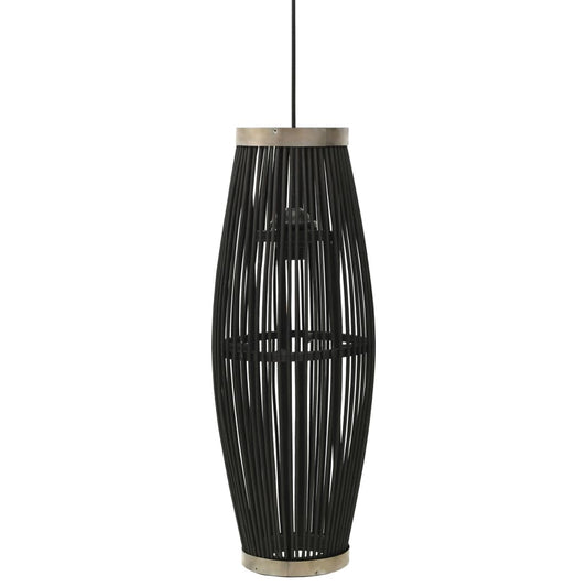 Berkfield Pendant Lamp Black Willow 40 W 27x68 cm Oval E27