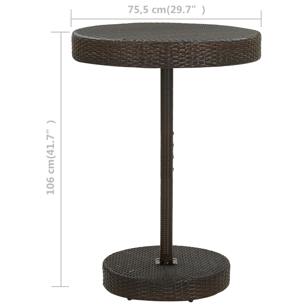 Berkfield Garden Table Brown 75.5x106 cm Poly Rattan