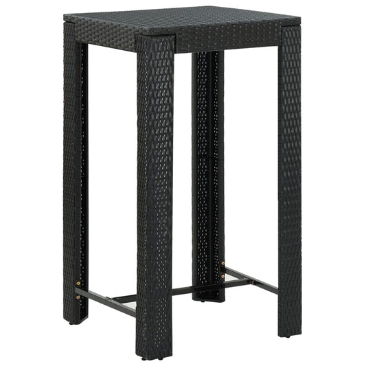 Berkfield Garden Bar Table Black 60.5x60.5x110.5 cm Poly Rattan