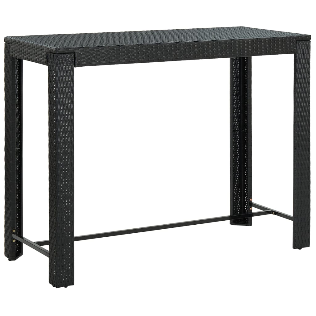 Berkfield Garden Bar Table Black 140.5x60.5x110.5 cm Poly Rattan