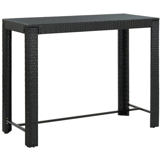 Berkfield Garden Bar Table Black 140.5x60.5x110.5 cm Poly Rattan