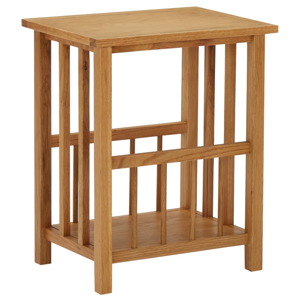 Berkfield Magazine Table 45x35x55 cm Solid Oak Wood