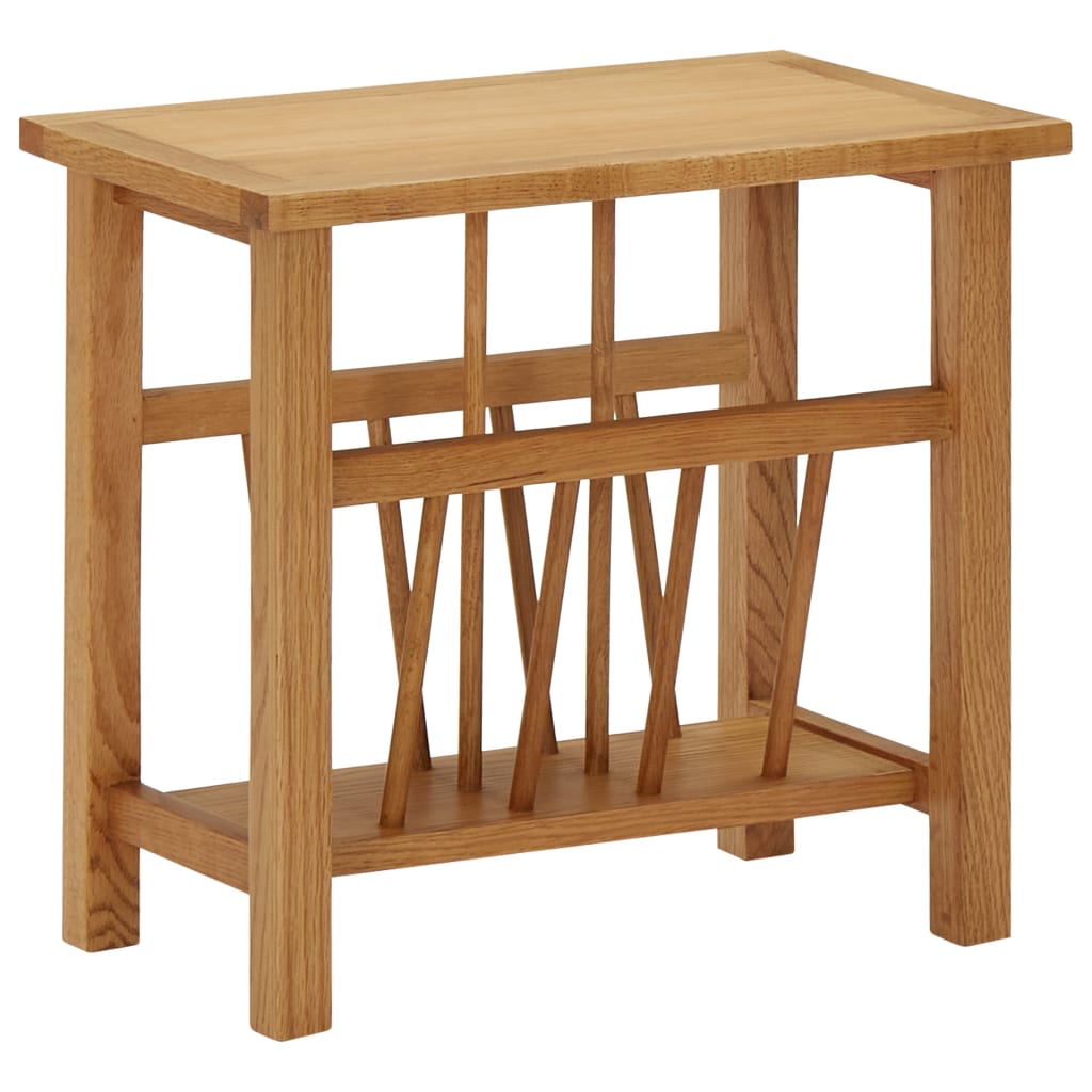 Berkfield Magazine Table 45x27x42 cm Solid Oak Wood