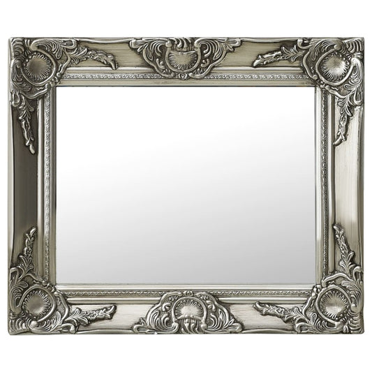 Berkfield Wall Mirror Baroque Style 50x40 cm Silver
