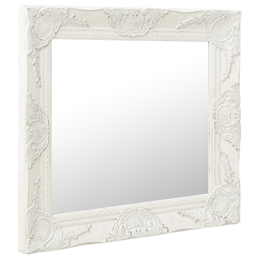 Berkfield Wall Mirror Baroque Style 50x50 cm White
