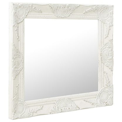 Berkfield Wall Mirror Baroque Style 50x50 cm White