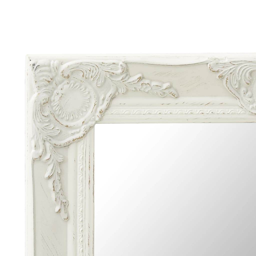 Berkfield Wall Mirror Baroque Style 50x50 cm White