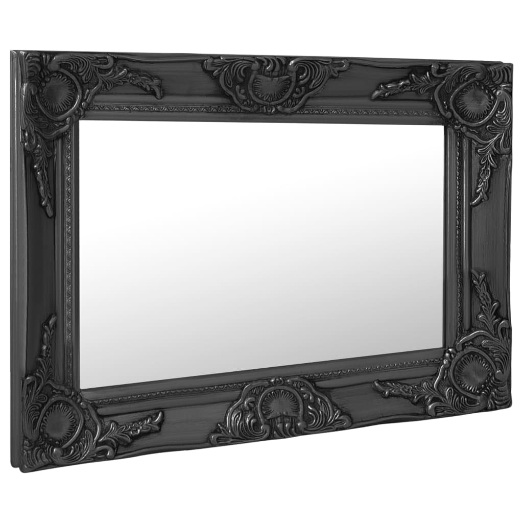 Berkfield Wall Mirror Baroque Style 60x40 cm Black