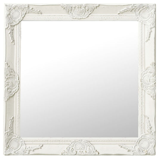 Berkfield Wall Mirror Baroque Style 60x60 cm White