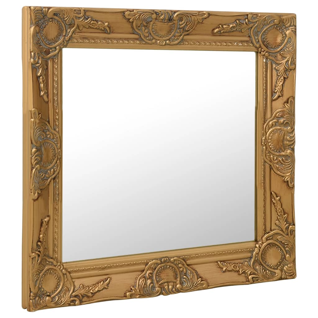 Berkfield Wall Mirror Baroque Style 60x60 cm Gold