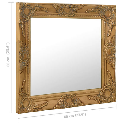 Berkfield Wall Mirror Baroque Style 60x60 cm Gold