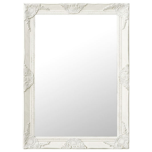 Berkfield Wall Mirror Baroque Style 60x80 cm White