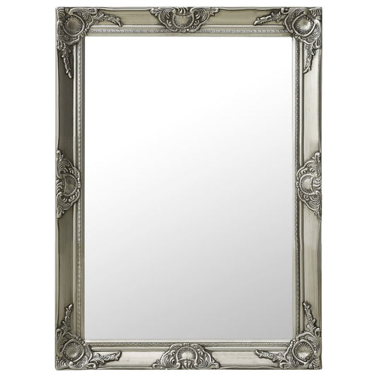 Berkfield Wall Mirror Baroque Style 60x80 cm Silver