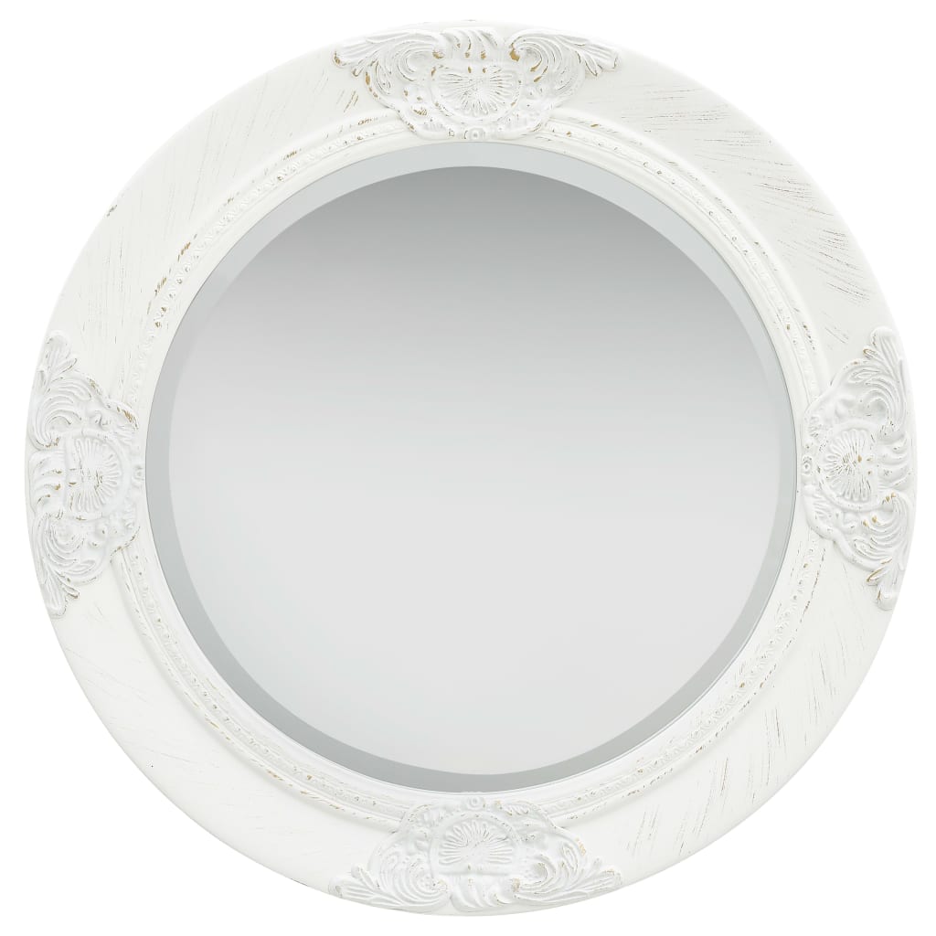 Berkfield Wall Mirror Baroque Style 50 cm White