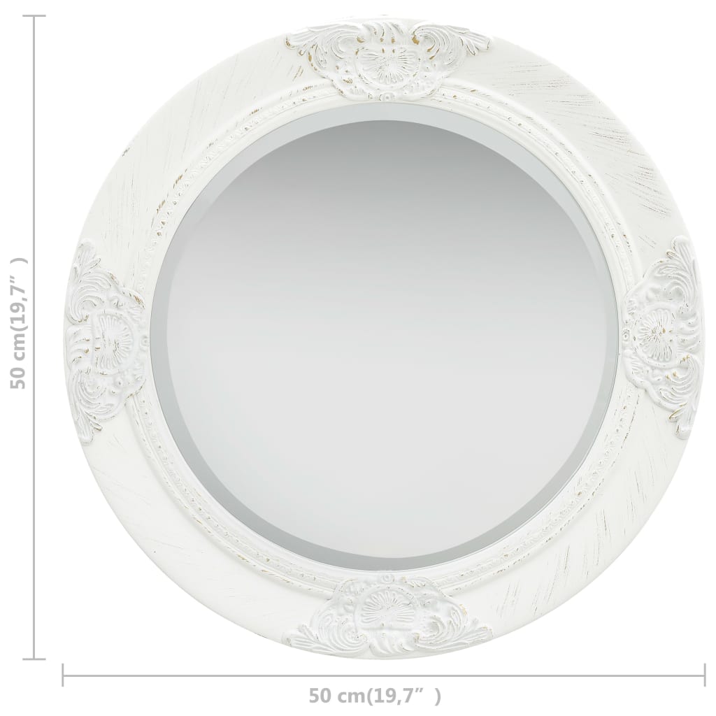 Berkfield Wall Mirror Baroque Style 50 cm White