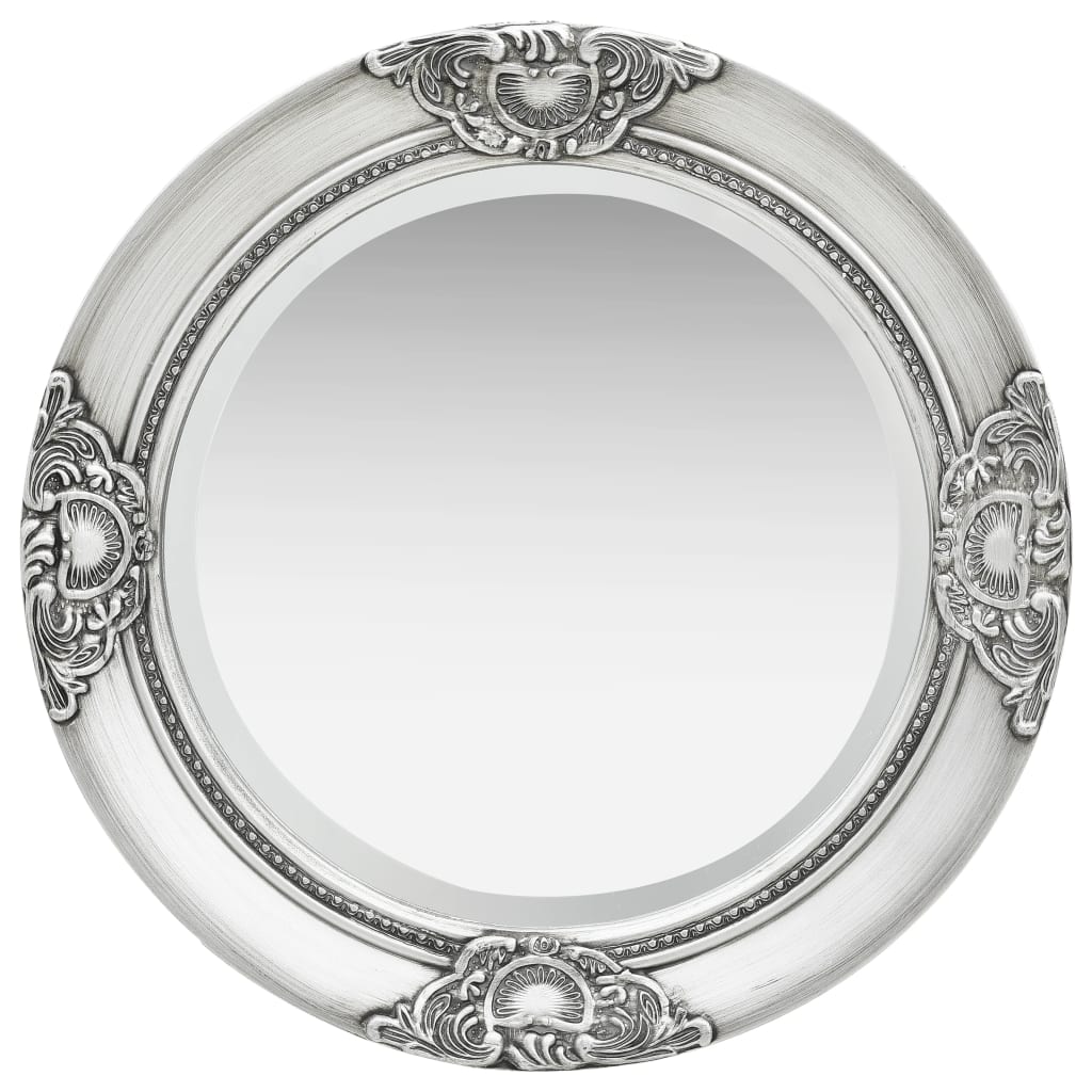 Berkfield Wall Mirror Baroque Style 50 cm Silver