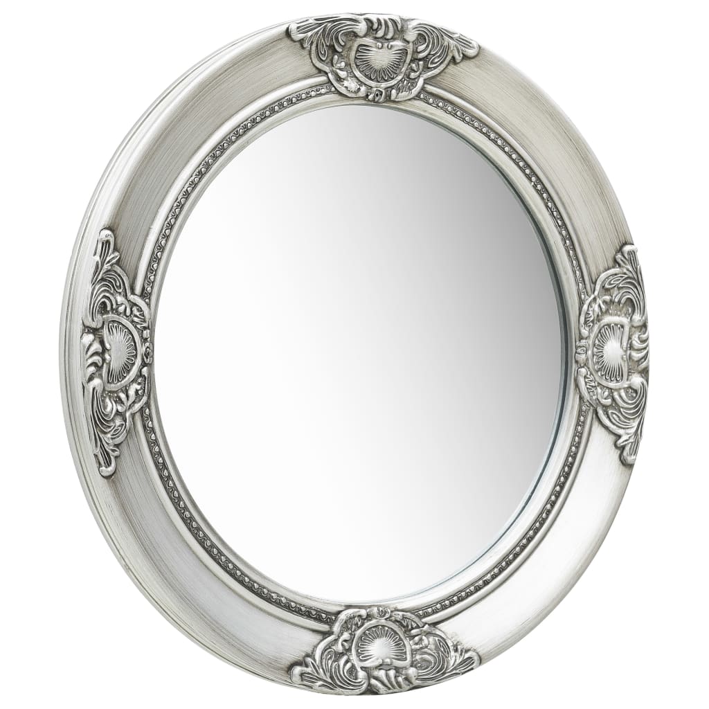 Berkfield Wall Mirror Baroque Style 50 cm Silver