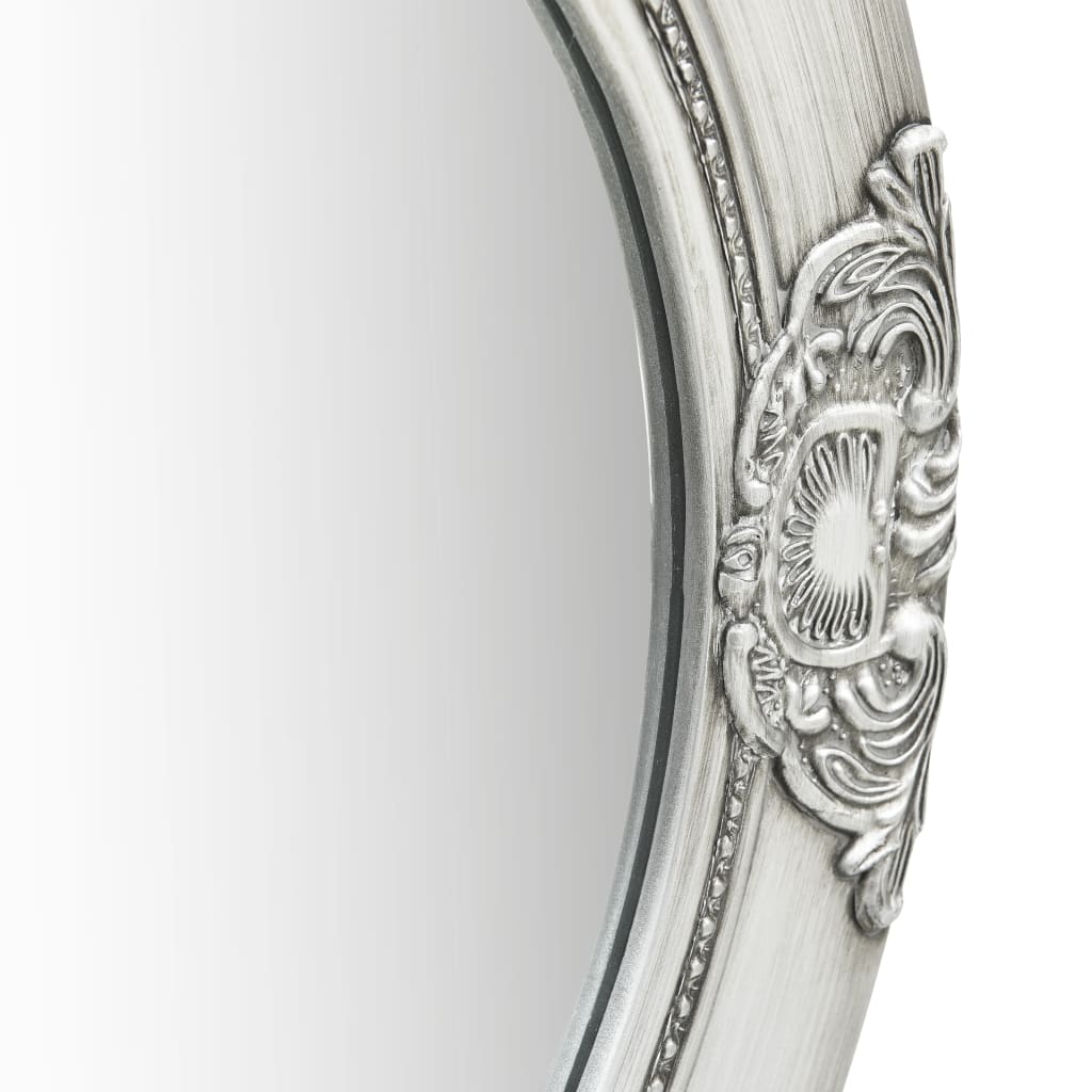 Berkfield Wall Mirror Baroque Style 50 cm Silver