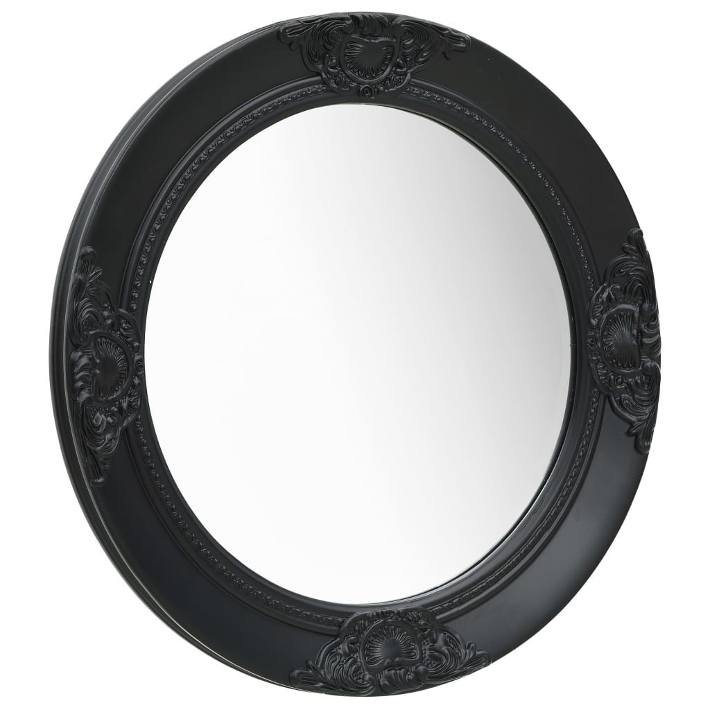 Berkfield Wall Mirror Baroque Style 50 cm Black