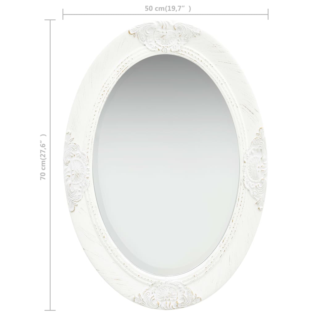 Berkfield Wall Mirror Baroque Style 50x70 cm White