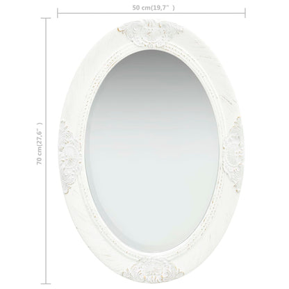 Berkfield Wall Mirror Baroque Style 50x70 cm White