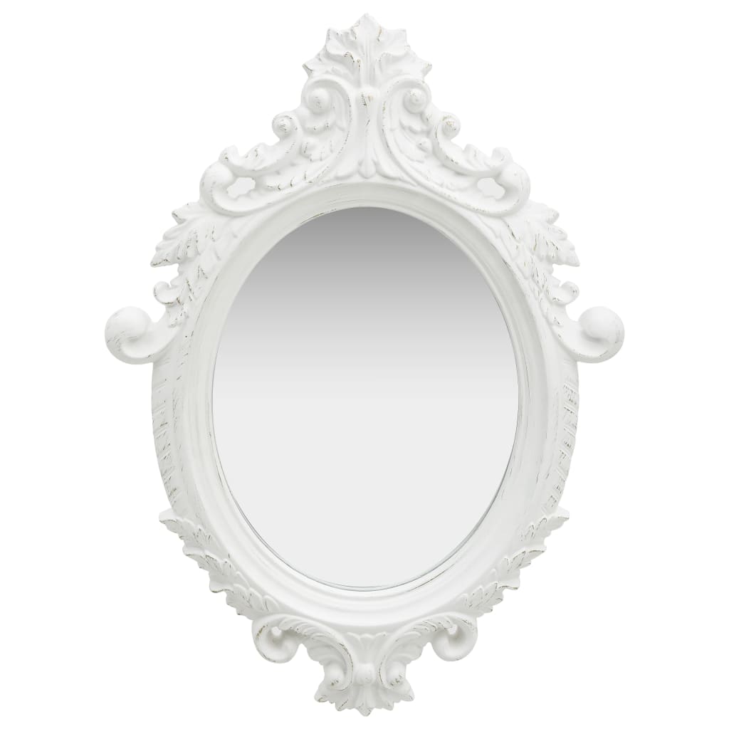 Berkfield Wall Mirror Castle Style 56x76 cm White