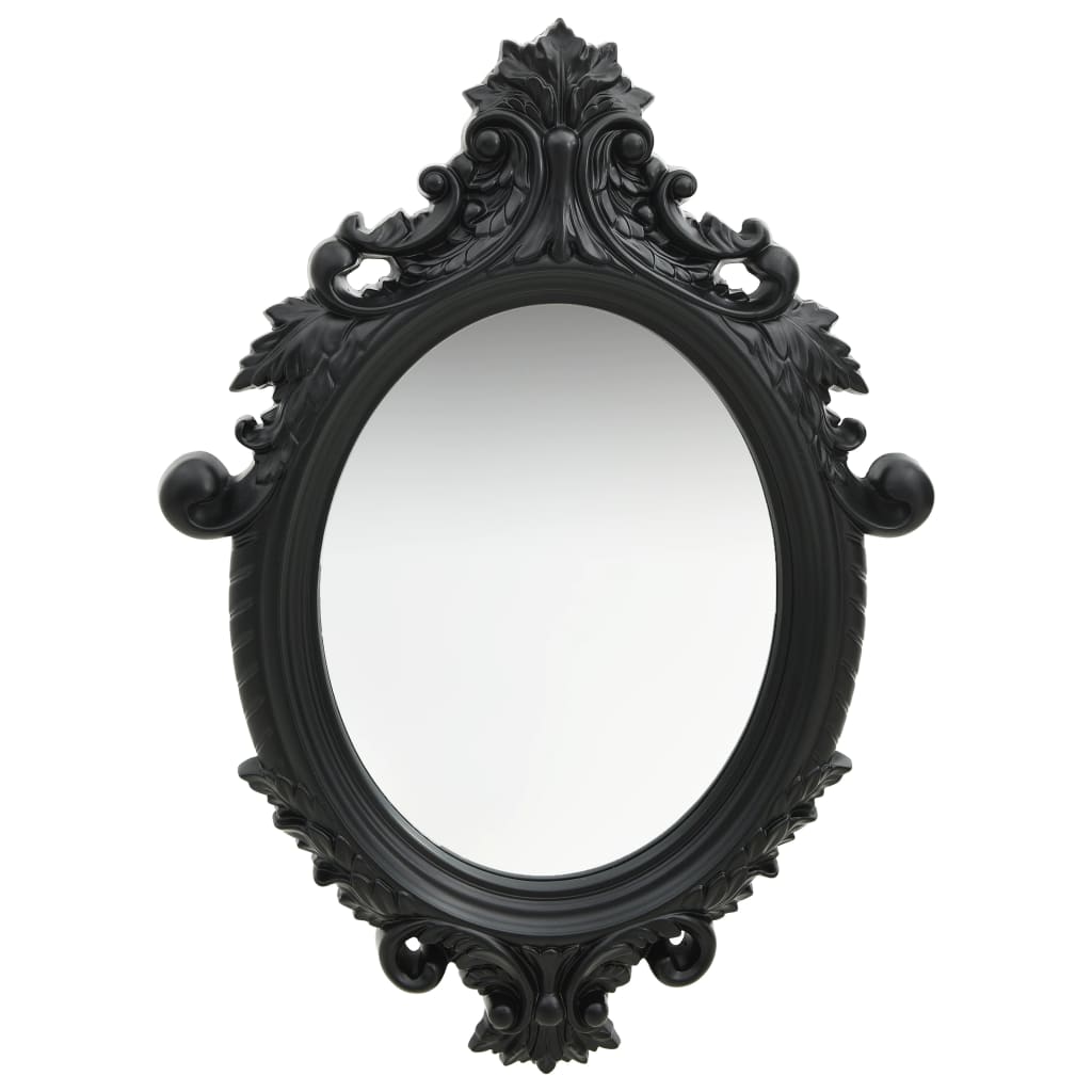Berkfield Wall Mirror Castle Style 56x76 cm Black