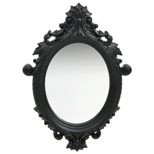 Berkfield Wall Mirror Castle Style 56x76 cm Black