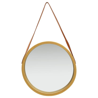 Berkfield Wall Mirror with Strap 50 cm Gold