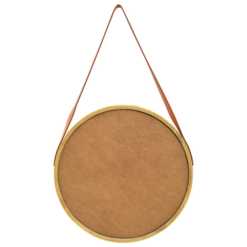 Berkfield Wall Mirror with Strap 50 cm Gold