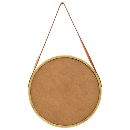 Berkfield Wall Mirror with Strap 50 cm Gold