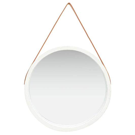 Berkfield Wall Mirror with Strap 60 cm White