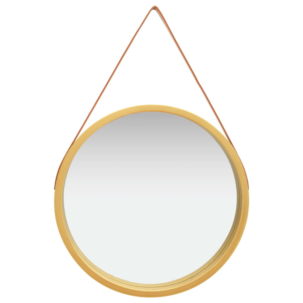 Berkfield Wall Mirror with Strap 60 cm Gold