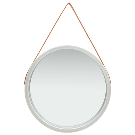 Berkfield Wall Mirror with Strap 60 cm Silver