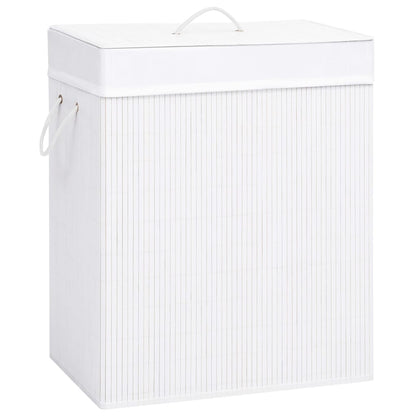 Berkfield Bamboo Laundry Basket White 100 L