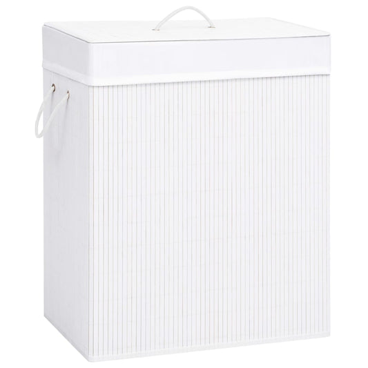 Berkfield Bamboo Laundry Basket White 100 L