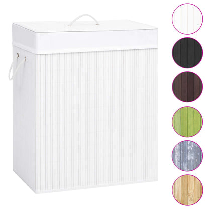 Berkfield Bamboo Laundry Basket White 100 L