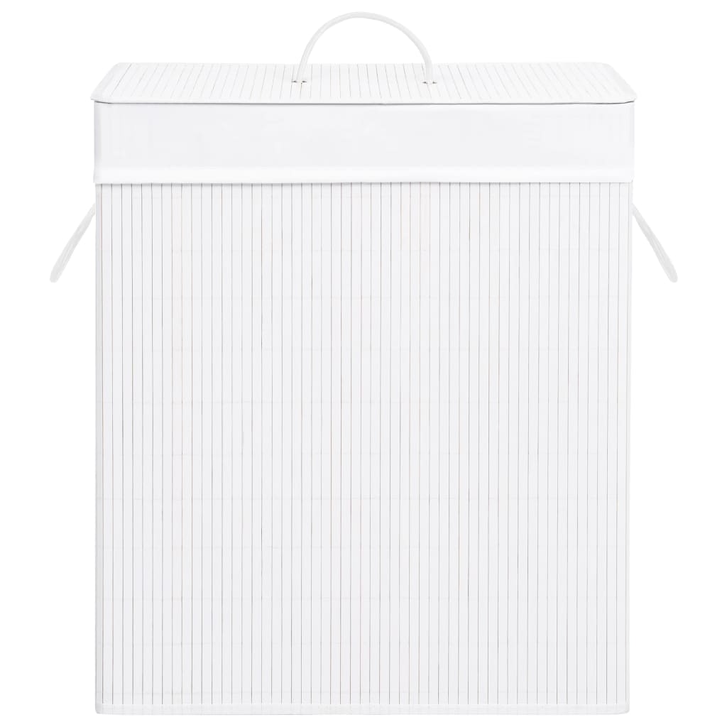 Berkfield Bamboo Laundry Basket White 100 L