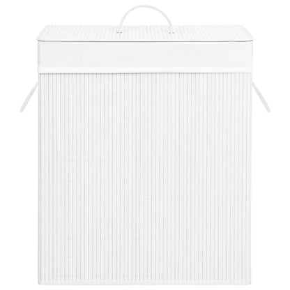 Berkfield Bamboo Laundry Basket White 100 L