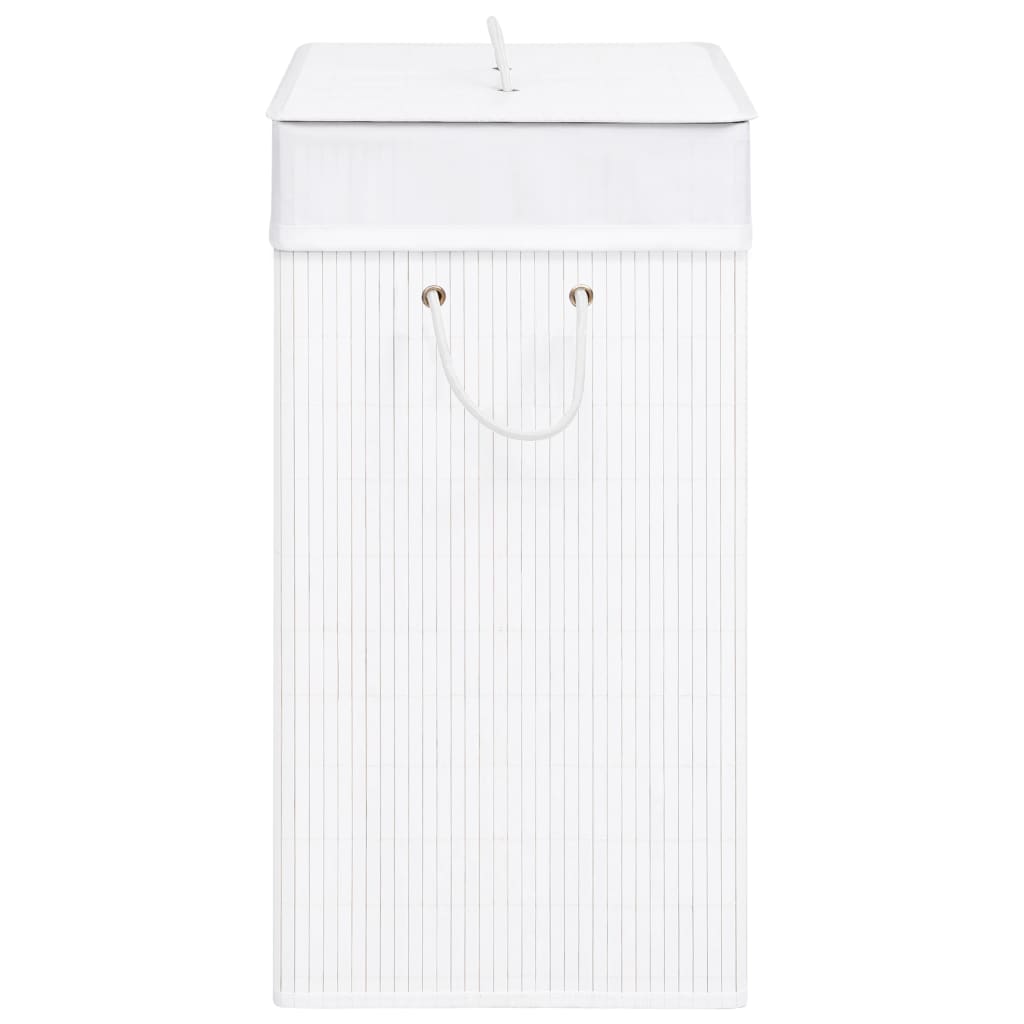 Berkfield Bamboo Laundry Basket White 100 L