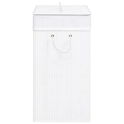 Berkfield Bamboo Laundry Basket White 100 L